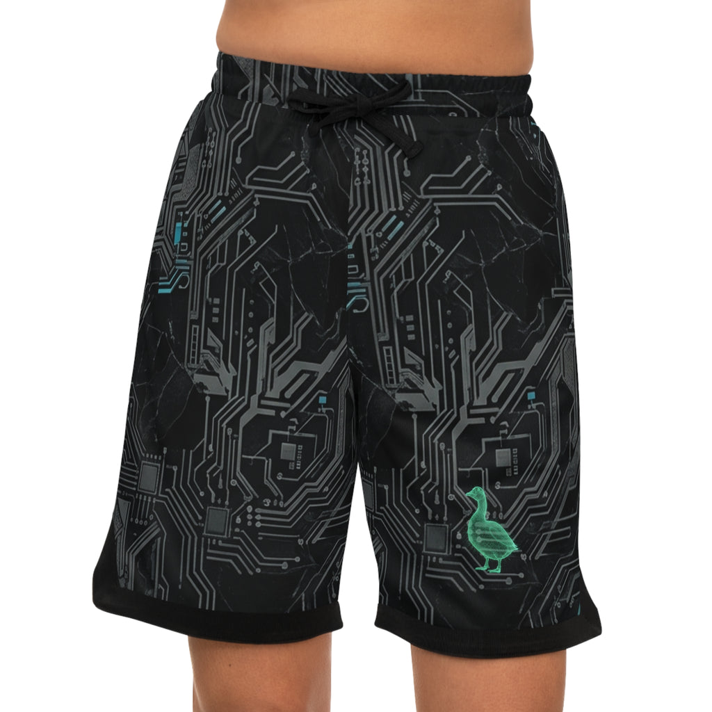 CBG Studio | REMIX [Signal Fracture 2 x Obsidian Circuit] Basketball Rib Shorts | SPECIMEN: 69e7835f90acd5dd5f060e81