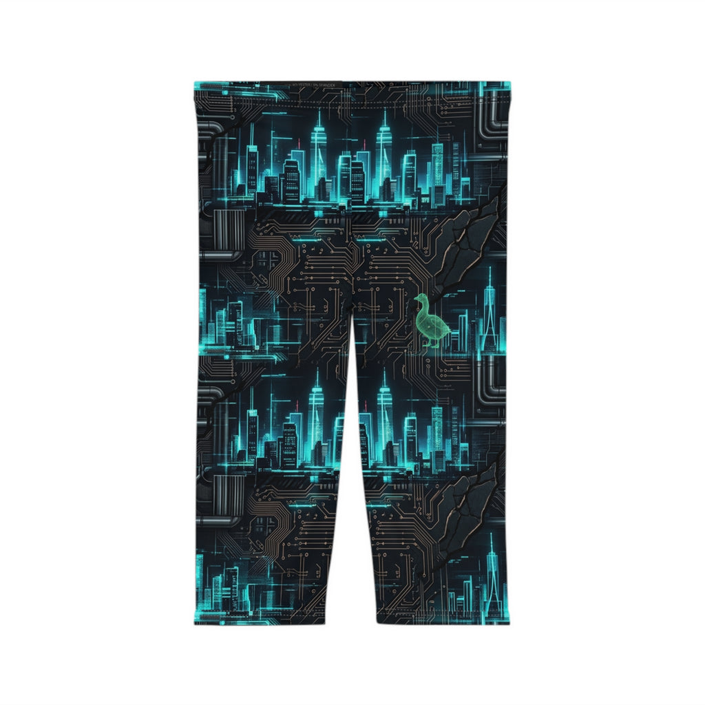 CBG Studio | REMIX [Silicon Pulse x Obsidian Circuit] Women’s Capri Leggings | SPECIMEN: 69edf160b27b7c1bcf079767