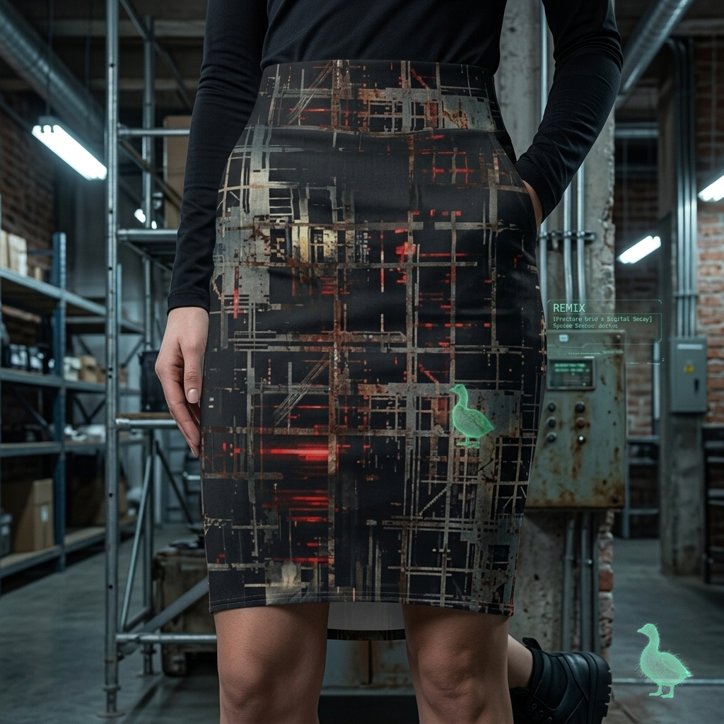 CBG Studio | REMIX [Fracture Grid x Digital Decay] Pencil Skirt | SPECIMEN: 6a0f3aca76a738b4c2045356