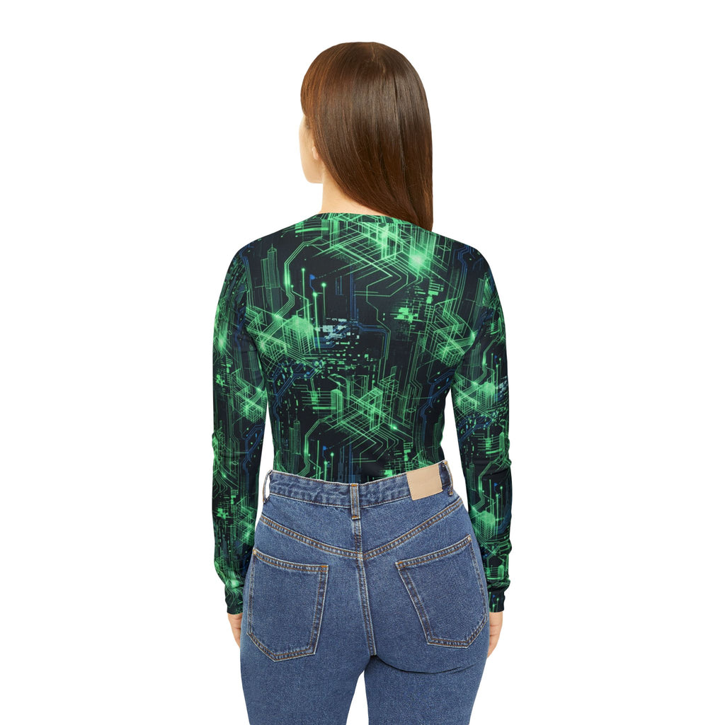 CBG Studio | Ghost Wire Aesthetics Long Sleeve V-neck Shirt | SPECIMEN: 69f507e1e27149c0590af8bc