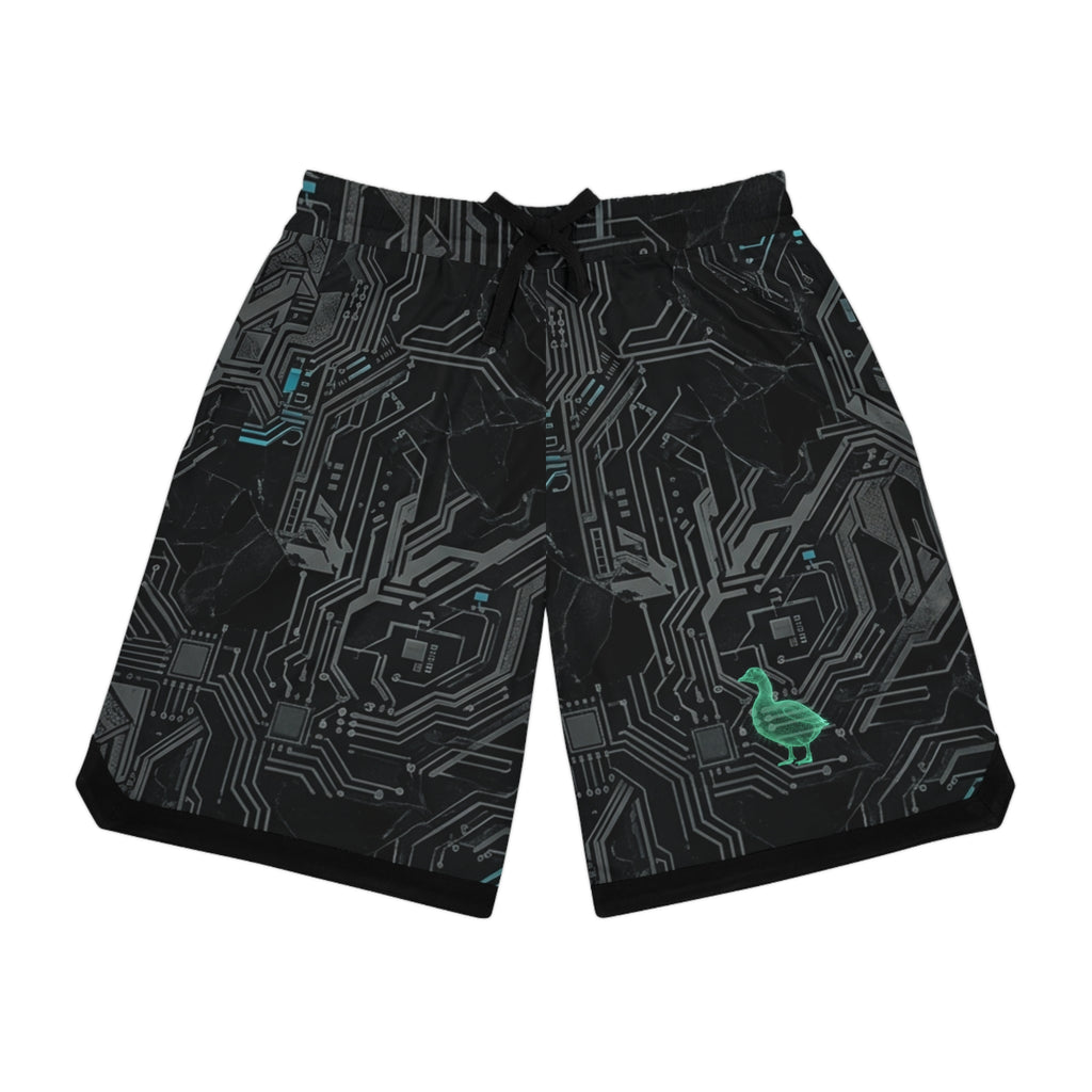 CBG Studio | REMIX [Signal Fracture 2 x Obsidian Circuit] Basketball Rib Shorts | SPECIMEN: 69e7835f90acd5dd5f060e81