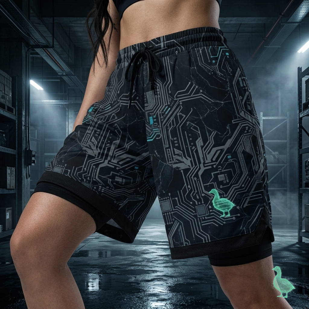 CBG Studio | REMIX [Signal Fracture 2 x Obsidian Circuit] Basketball Rib Shorts | SPECIMEN: 69e7835f90acd5dd5f060e81
