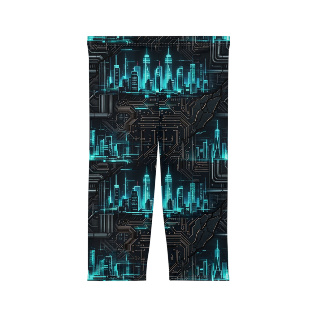 CBG Studio | REMIX [Silicon Pulse x Obsidian Circuit] Women’s Capri Leggings | SPECIMEN: 69edf160b27b7c1bcf079767